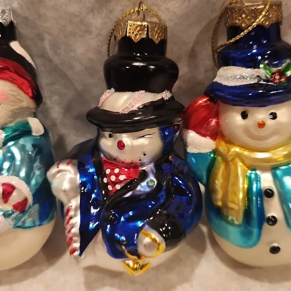 Snowman Christmas Ornaments Set of 4